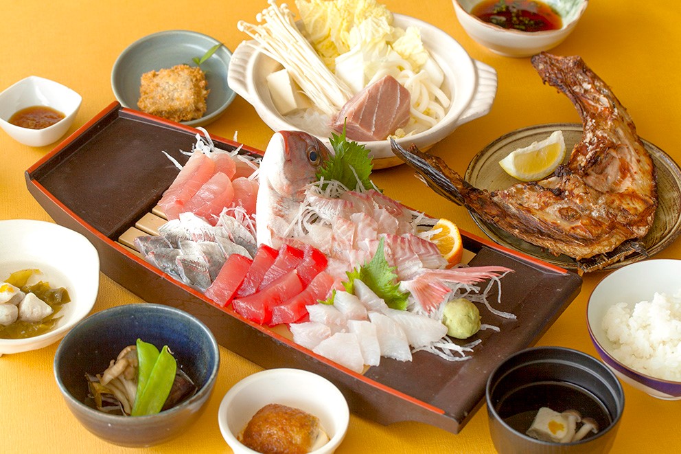 Sample diner Funamori sashimi boat plan for vegetarian