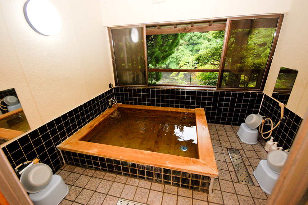 Indoor onsen hot spring bath