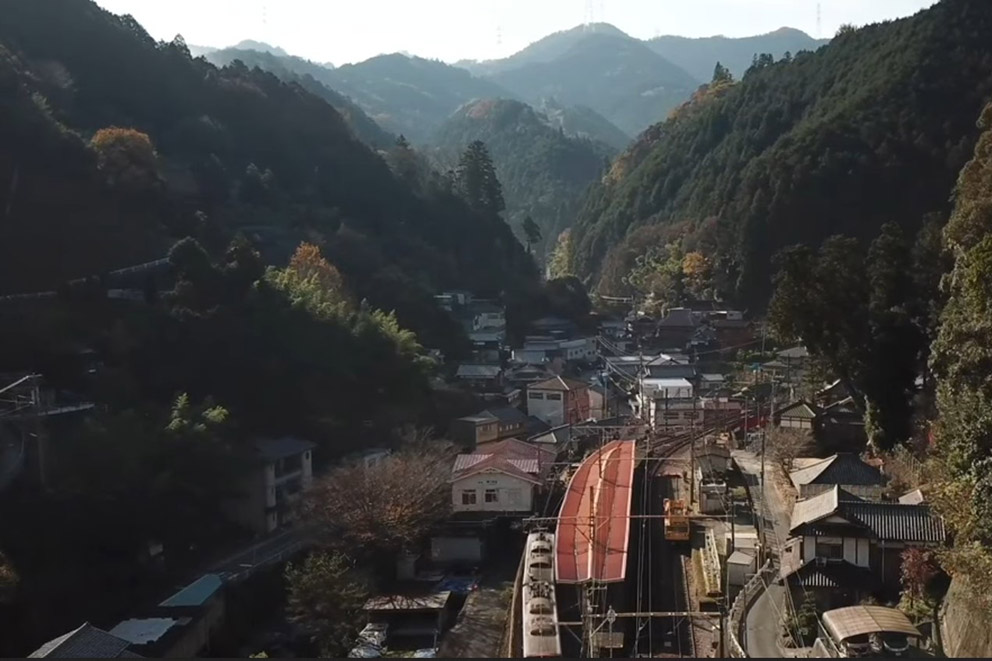 Koyashita Station, set in mountain valley near Koyasan