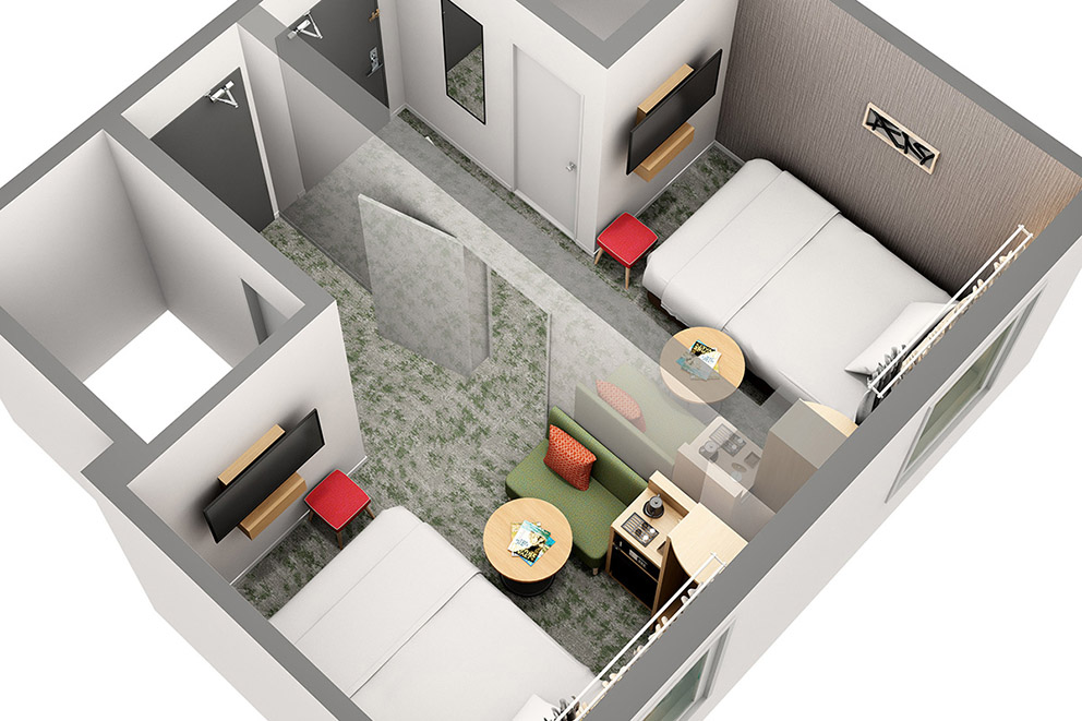 Connecting room (2 double beds)