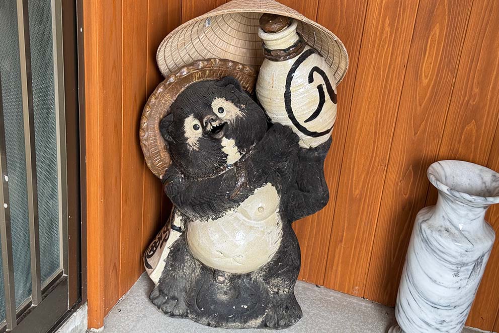 Raccoon dog statue