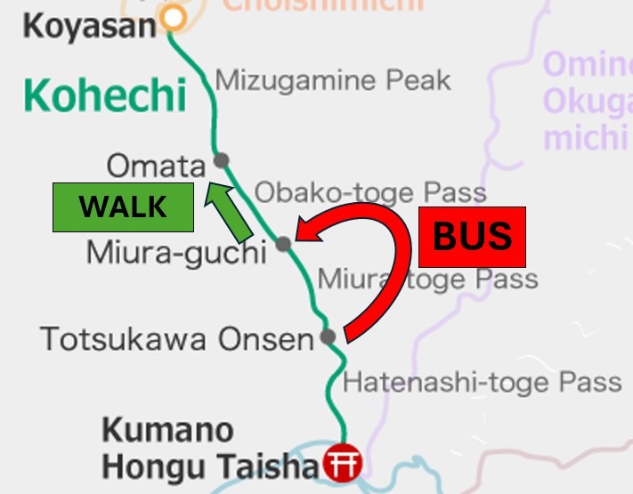 Bus to Miura-guchi, walk to Omata