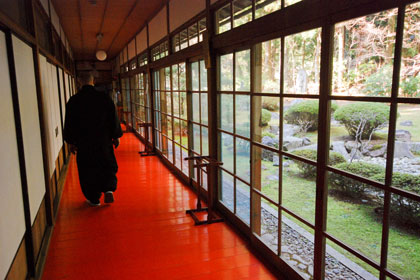 Hallway with view of garden