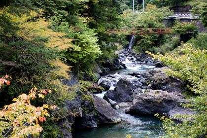 River in front of accommodation