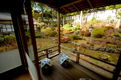 View of garden from guestroom