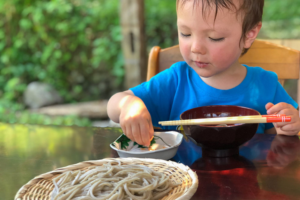 Enjoying soba