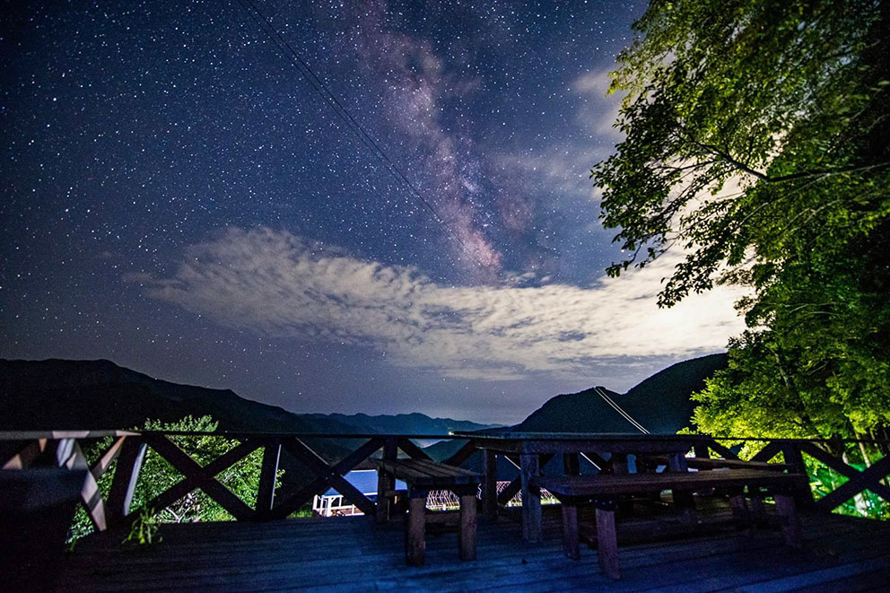 Night view from deck