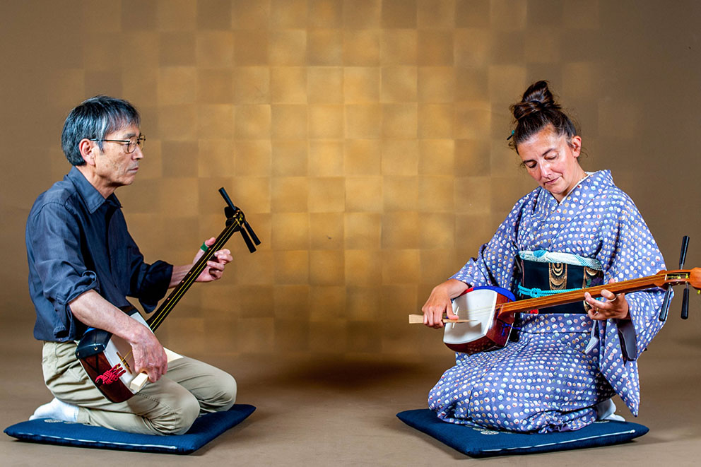 Shamisen playing