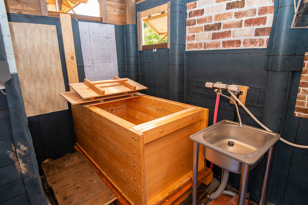 Handmade cypress bath