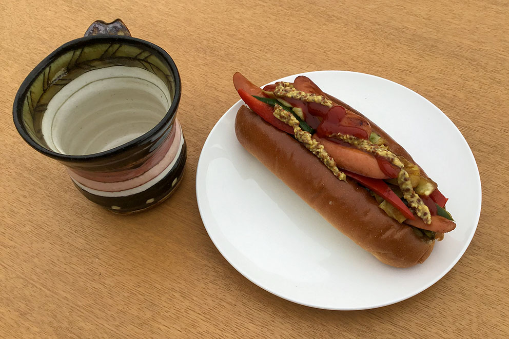 Sample breakfast hotdog