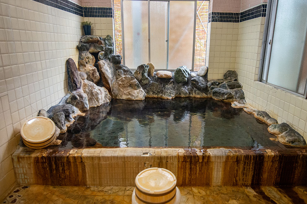 Indoor onsen bath