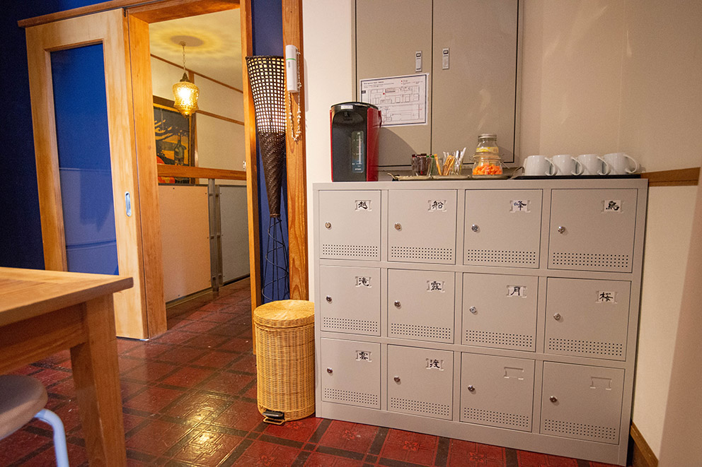 Lockers in dorm room