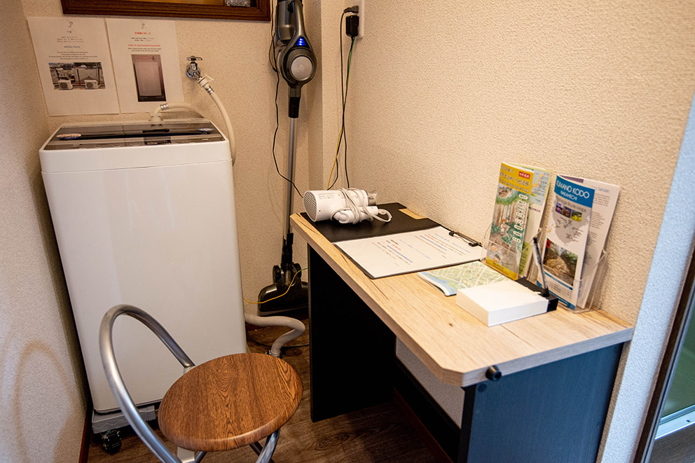 Small desk and washing machine