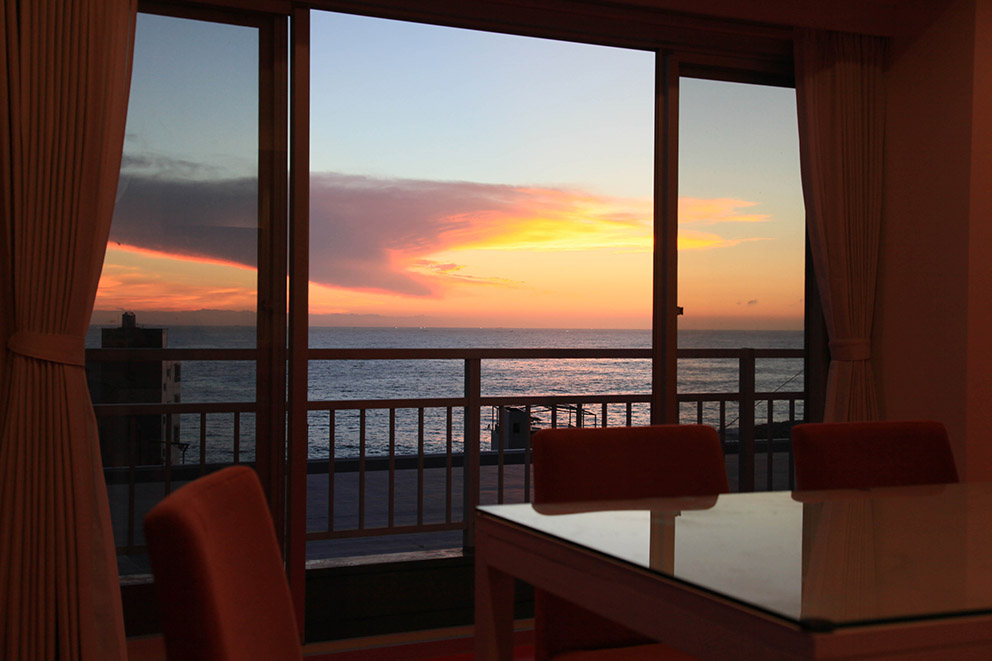 Sample view of sunset from guestroom