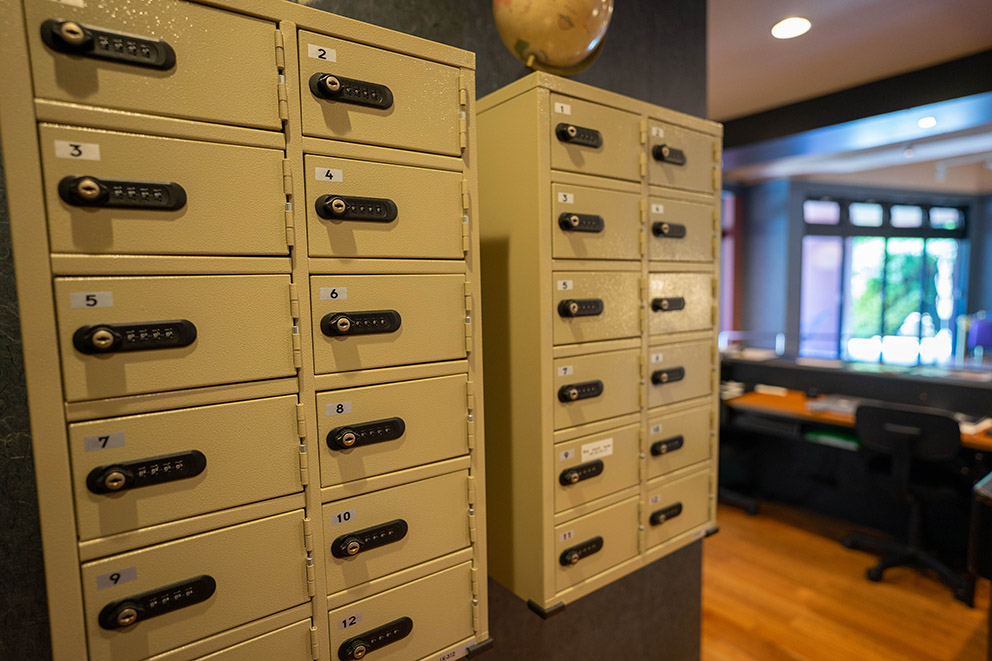 Lockers at reception